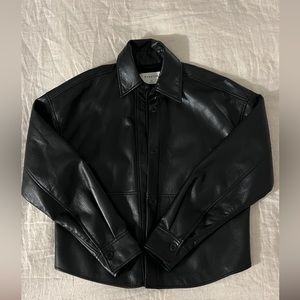 Aritzia Babaton Leather Shacket -  Pelli Hip Shirt Jacket